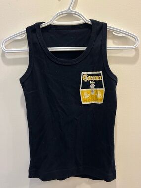 Vintage Corona Navy Tank Top with Yellow logos